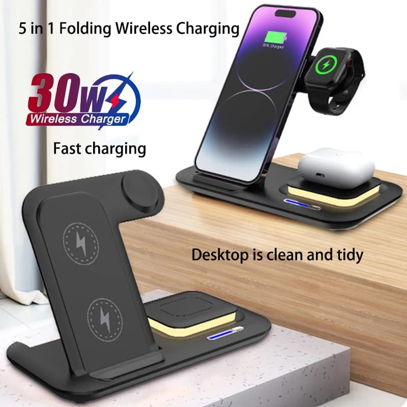 Estación de carga plegable Qi2 3 en 1 para viaje — Foldable Charging Station Wireless