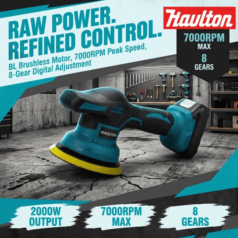 Makita 18V Pulidora de Coche Inalámbrica Doble Acción — Wireless Car Polisher | MAKITA