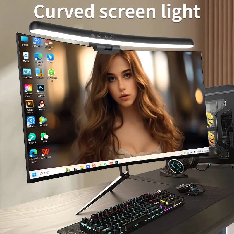 Curved LED Monitor Light Bar with Dimming and RGB — Monitor Light Bars