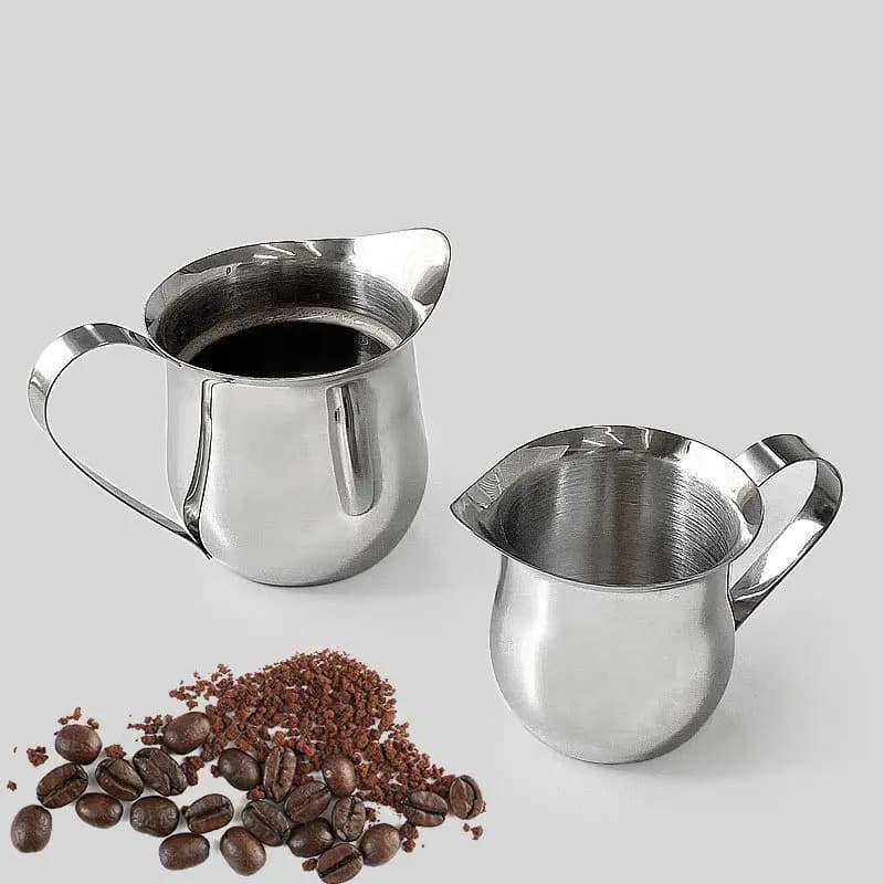Edelstahl-Milchkanne für Espresso mit Ausguss 2-7oz — Milchaufschäumkanne