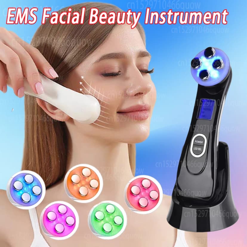 Lifting Visage Microcourant EMS : Masseur LED Lumière Rouge — Masqueur Facial LED Microcourant
