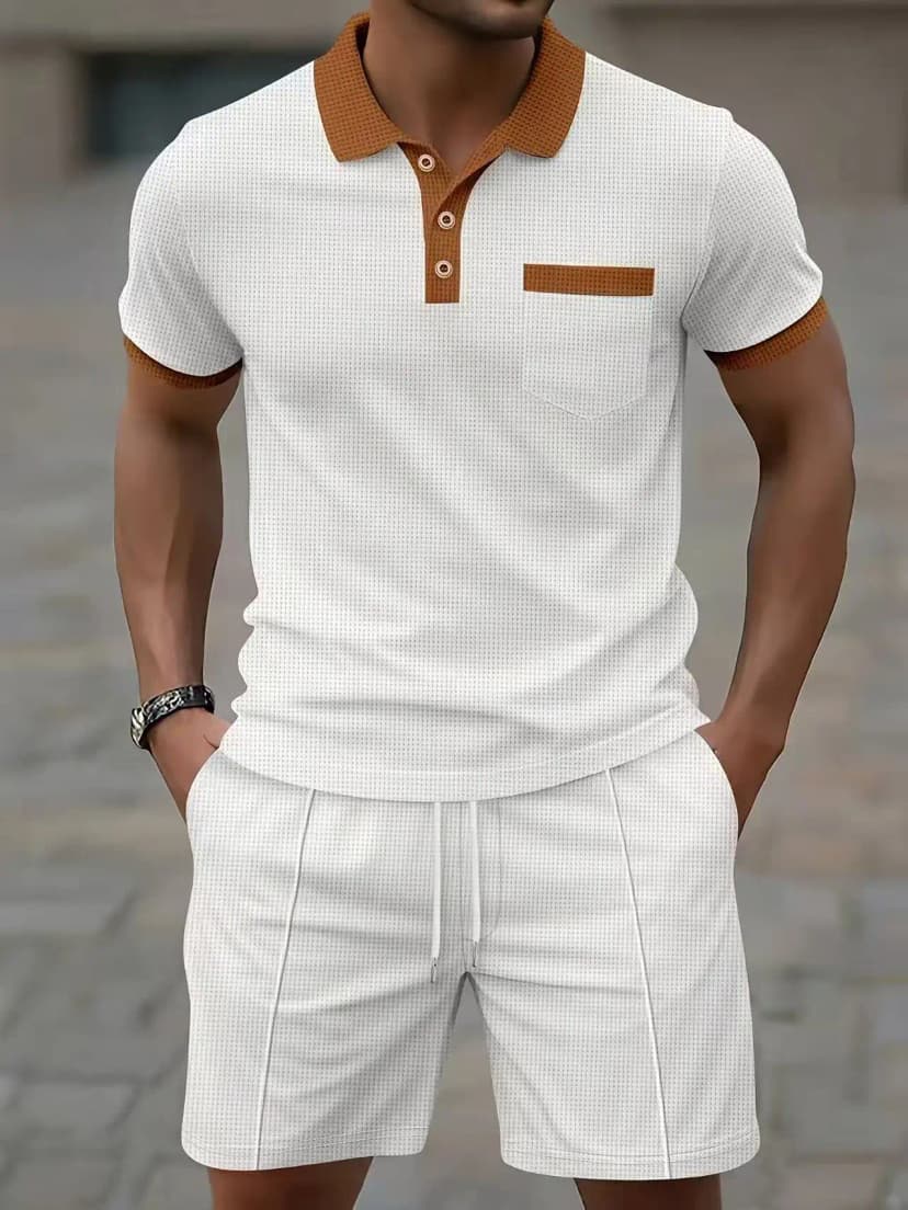 Herren Sommer Atmungsaktives Sport Polo und Shorts Set — Bestseller