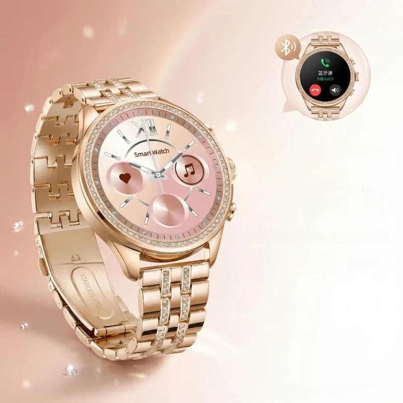 Montre connectée GEN9 Femme Acier Rose avec Appels et Santé — Gadgets Wearables Santé