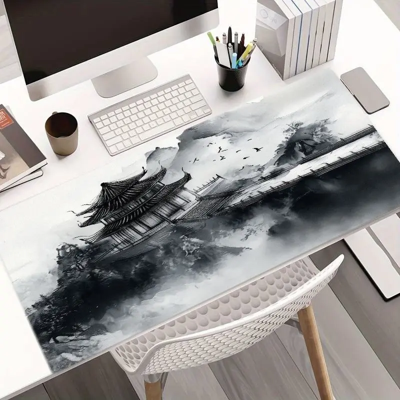 Tapete de Mesa Dragão Nuvem de Ferro para Desk Setup Ergonômico — Configuração de mesa ergonômica