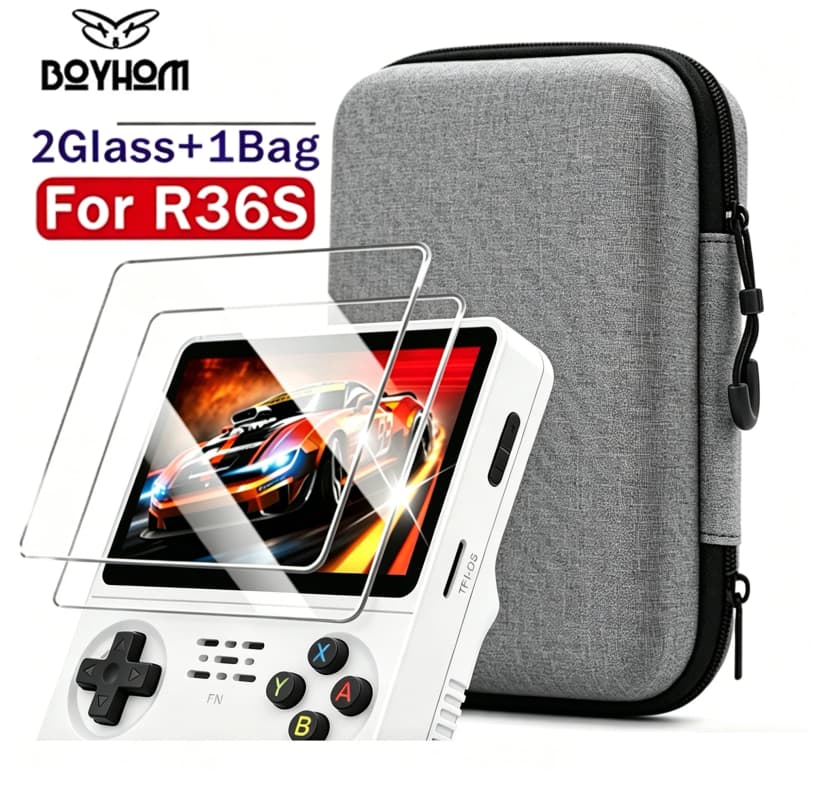 BOYHOM R36S Tempered Glass Screen Protector 9H HD — Retro Handheld Game Console | BOYHOM