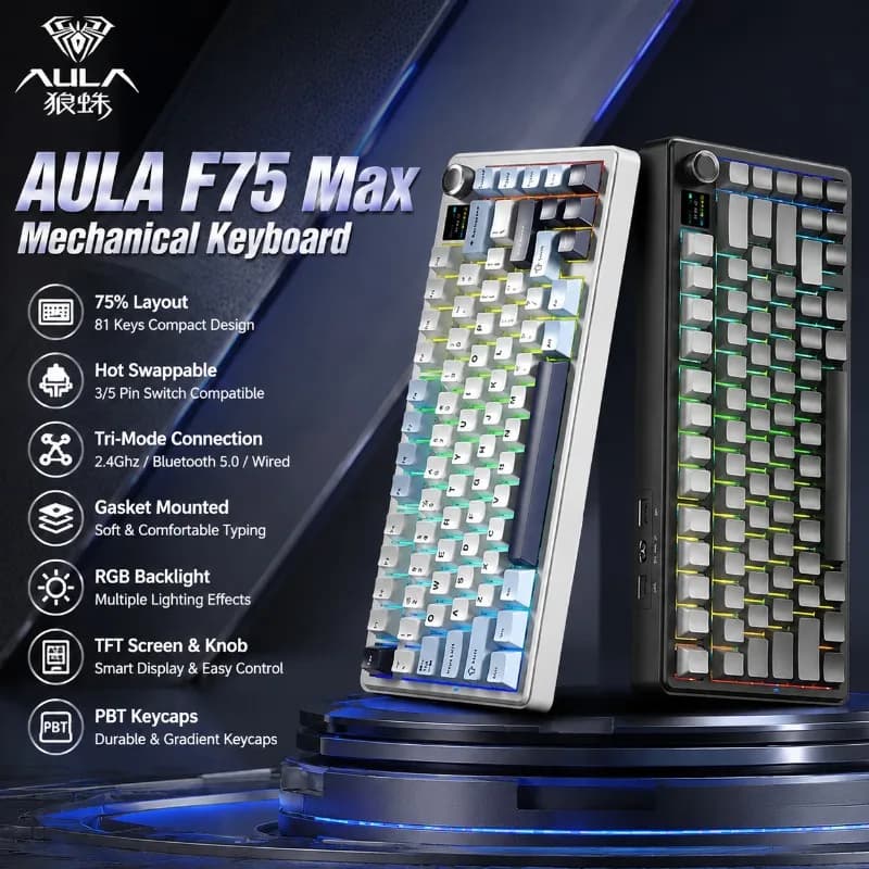 AULA F75 Max Wireless Mechanical Keyboard RGB DIY — Mechanical Keyboard DIY | AULA