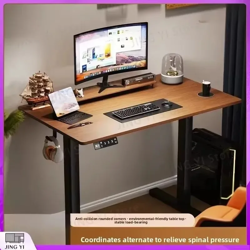 Secretária Elétrica Ajustável em Altura Madeira Maciça Ergonômica — Configuração de mesa ergonômica