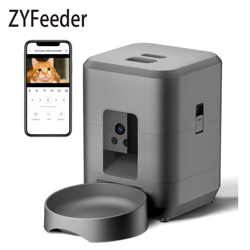 Automatischer WLAN-Futterspender mit Kamera für Haustiere — Automatischer Futterautomat WIFI