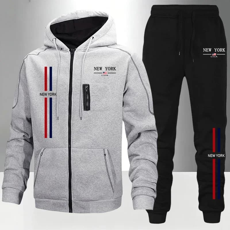 Ensemble Sport Homme 2026 avec Zip et Capuche — New Arrival 2026